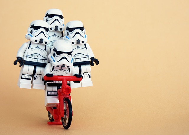 lego stormtroopers on bike