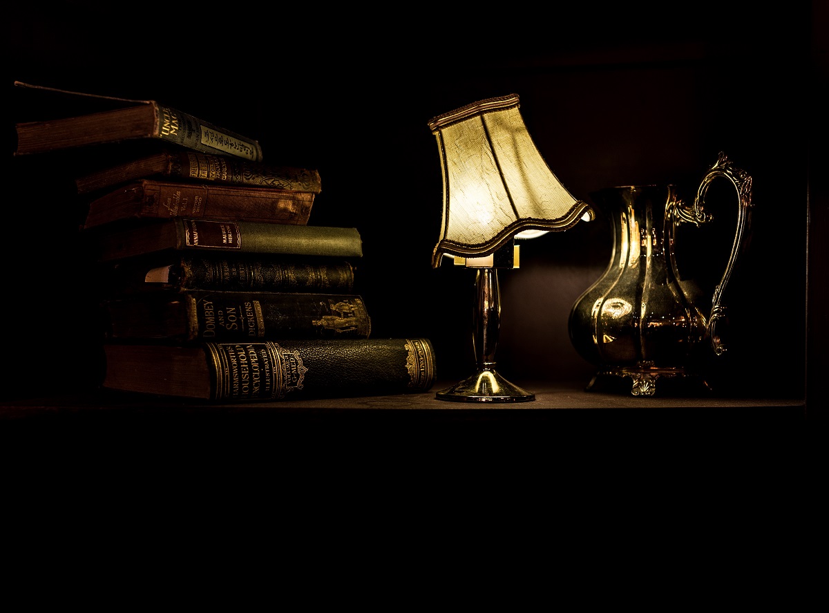 Lamp and books